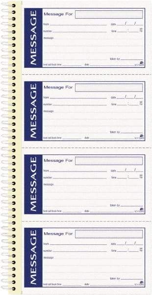 Adams Business Forms - 200 Sheet, 11 x 5-1/4", Call Book - Blue & White - A1 Tooling