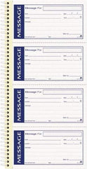 Adams Business Forms - 200 Sheet, 11 x 5-1/4", Call Book - Blue & White - A1 Tooling