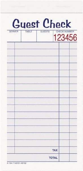 Adams Business Forms - 50 Sheet, 6-7/8 x 3-3/8", Guest Book - White & Canary - A1 Tooling