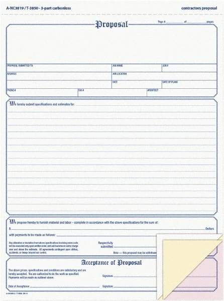 Adams Business Forms - 50 Sheet, 8-1/2 x 11-7/16", Sales Order Book - White, Canary & Pink - A1 Tooling