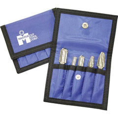 Made in USA - 5 Piece, 1/4" Shank Burr Set - Multiple Head Shapes, Solid Carbide - A1 Tooling