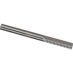 Made in USA - 3/32" Cut Diam, 1/8" Shank Diam, Carbide Chipbreaker Cut Cylinder Burr - A1 Tooling