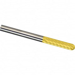 Made in USA - 1/8" Cut Diam, 1/4" Shank Diam, Carbide Diamond Cut Cylinder Burr with Radius - A1 Tooling