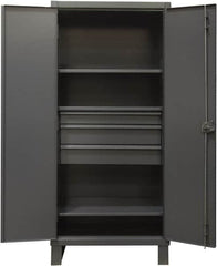 Durham - 3 Shelf Locking Storage Cabinet - Steel, 36" Wide x 24" Deep x 78" High, Gray - A1 Tooling