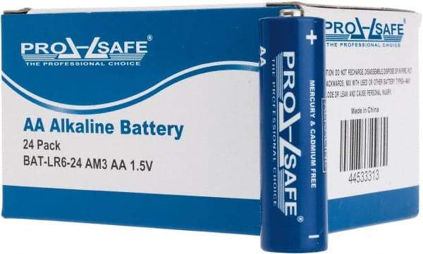 PRO-SAFE - Size AA, Alkaline, Standard Battery - 1.5 Volts, Flat Terminal, LR6 - A1 Tooling