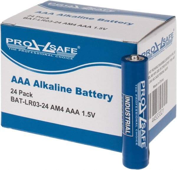 PRO-SAFE - Size AAA, Alkaline, Standard Battery - 1.5 Volts, Flat Terminal, LR03 - A1 Tooling