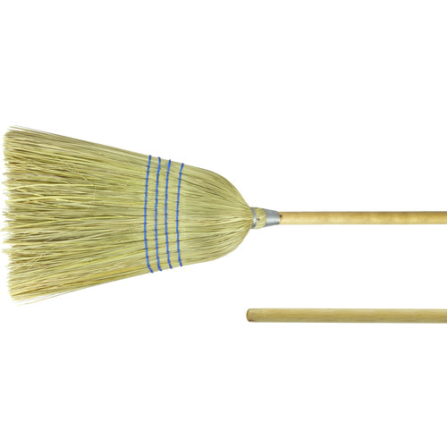 Light Industrial Upright Broom, Corn and Fiber Fill, 57″ Overall Length - A1 Tooling