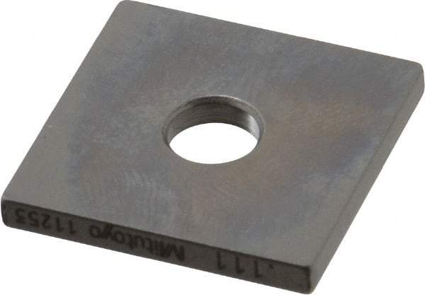 Mitutoyo - 0.111" Square Steel Gage Block - Accuracy Grade 0, Includes Certificate of Inspection - A1 Tooling