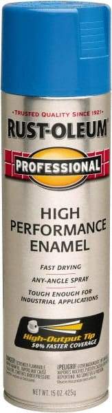 Rust-Oleum - Safety Blue, Gloss, Rust Proof Enamel Spray Paint - 14 Sq Ft per Can, 15 oz Container, Use on Multipurpose - A1 Tooling