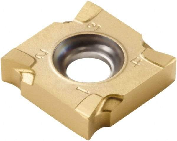 Seco - SNHQ120416 M07 Grade F40M Carbide Milling Insert - TiAlN/TiN Finish, 0.157" Thick, 1/2" Inscribed Circle, 1/16" Corner Radius - A1 Tooling