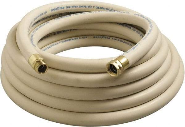 Continental ContiTech - 50' Long, 1 Male x Female NPSH, -40 to 205°F, Synthetic Rubber High Temp & High Pressure Hose - 1" ID x 1.47" OD, White, 300 Max psi - A1 Tooling