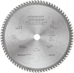 DeWALT - 12" Diam, 1" Arbor Hole Diam, 80 Tooth Wet & Dry Cut Saw Blade - Carbide-Tipped, Standard Round Arbor - A1 Tooling