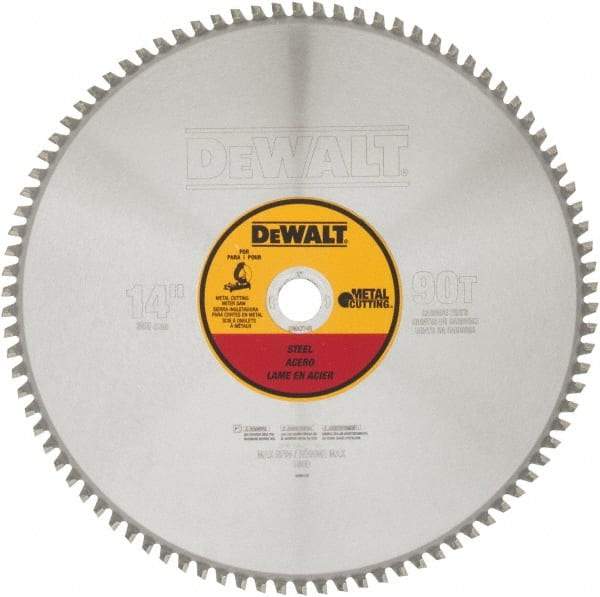 DeWALT - 14" Diam, 1" Arbor Hole Diam, 90 Tooth Wet & Dry Cut Saw Blade - Carbide-Tipped, Standard Round Arbor - A1 Tooling