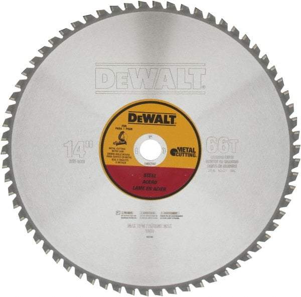 DeWALT - 14" Diam, 1" Arbor Hole Diam, 66 Tooth Wet & Dry Cut Saw Blade - Carbide-Tipped, Standard Round Arbor - A1 Tooling