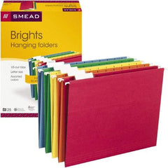 SMEAD - 8-1/2 x 11", Letter Size, Assorted Colors, Hanging File Folder - 11 Point Stock, 1/5 Tab Cut Location - A1 Tooling