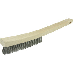 Plater's Brush, Stainless Steel Fill, 3 × 19 Rows, Curved Handle - A1 Tooling