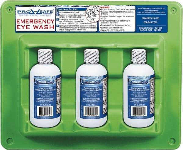 PRO-SAFE - 8 oz, Disposable Eyewash Triple Station - Approved by FDA - A1 Tooling