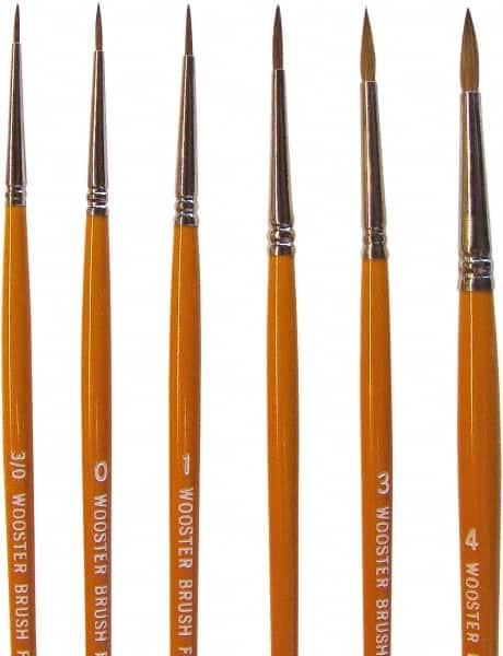 Wooster Brush - #3/0 Sable Artist's Paint Brush - 3/32" Wide, 1/4" Bristle Length, 5-53/64" Plastic Handle - A1 Tooling