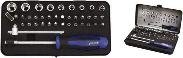 VEGA Industries - 39 Piece, 1/4" Drive Screwdriver Bit Set - #1 to #3 Phillips, 5/64 to 1/4" Hex, T10 to T40 Torx, #1 to #3 Square Recess - A1 Tooling