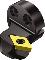 Sandvik Coromant - Left Hand Cut, Size 40, DCMT 3(2.5)2 Insert Compatiblity, Modular Turning & Profiling Cutting Unit Head - 27mm Ctr to Cutting Edge, 20mm Head Length, Through Coolant, Series CoroTurn 107 - A1 Tooling