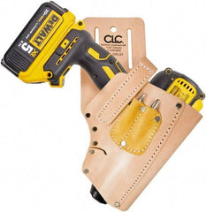 CLC - Drill/Impact Driver Holster with 3 Pockets - Leather, Natural (Color) - A1 Tooling