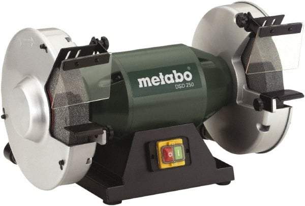 Metabo - 10" Wheel Diam x 1-1/2" Wheel Width, 1-1/2 hp Bench Grinder - 1-1/2" Arbor Hole Diam, 1 Phase, 1,780 Max RPM, 120 Volts - A1 Tooling