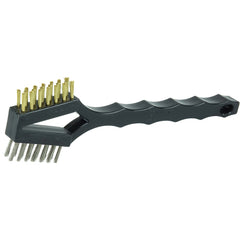 Double Sided V-Shape Scratch Brush, .006 Brass and .006 Stainless Steel Fill, Plastic Block,3 × 7 Rows - A1 Tooling