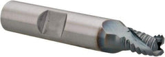 Hertel - 1/4" Diam, Coarse Pitch, 5/16" LOC, 3 Flute Cobalt Roughing Square End Mill - TiCN Finish, 2-1/8" OAL, 3/8" Shank Diam, Single End, 30° Helix - A1 Tooling