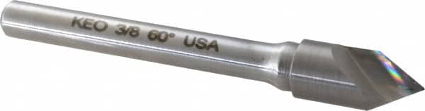 Keo - 3/8" Head Diam, 1/4" Shank Diam, 1 Flute 60° Solid Carbide Countersink - A1 Tooling