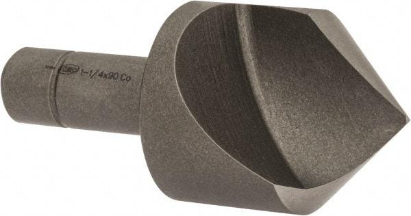 Keo - 1-1/4" Head Diam, 1/2" Shank Diam, 1 Flute 90° Cobalt Countersink - Bright Finish, 3" OAL, Single End - A1 Tooling