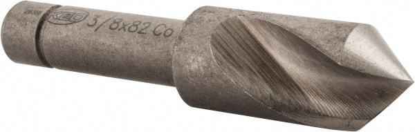 Keo - 3/8" Head Diam, 1/4" Shank Diam, 1 Flute 82° Cobalt Countersink - Bright Finish, 1-3/4" OAL, Single End - A1 Tooling