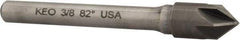 Keo - 3/8" Head Diam, 1/4" Shank Diam, 6 Flute 82° Solid Carbide Countersink - Bright Finish, 2-5/8" OAL, Single End - A1 Tooling