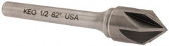 Keo - 1/2" Head Diam, 1/4" Shank Diam, 6 Flute 82° Solid Carbide Countersink - A1 Tooling