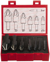 Keo - 7 Piece, 1/4 to 1" Head Diam, 90° Included Angle, Single End Countersink Set - A1 Tooling