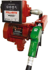 Tuthill - 23 GPM, 1" Hose Diam, AC High-Flow Tank Pump with Automatic Nozzle & 901 Meter - 1-1/4" Inlet, 1" Outlet, 115 Volts, 18' Hose Length, 1/3 hp - A1 Tooling