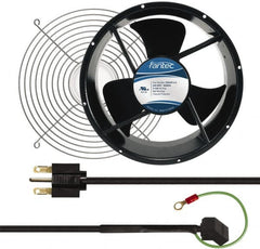 Made in USA - 230 Volts, AC, 600 CFM, Round Tube Axial Fan Kit - 0.16/0.14 Amp Rating, 254mm High x 254mm Wide x 89mm Deep, Includes Fan, Fan Filter, Fan Cord - A1 Tooling