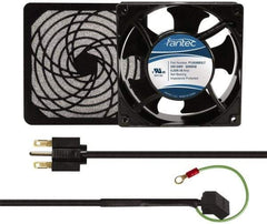 Made in USA - 230 Volts, AC, 103 CFM, Square Tube Axial Fan Kit - 0.12 Amp Rating, 120mm High x 120mm Wide x 38.5mm Deep, Includes Fan, Fan Guard, Fan Cord - A1 Tooling