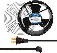 Made in USA - 115 Volts, AC, 600 CFM, Round Tube Axial Fan Kit - 0.22/0.24 Amp Rating, 254mm High x 254mm Wide x 89mm Deep, Includes Fan, Fan Guard, Fan Cord - A1 Tooling