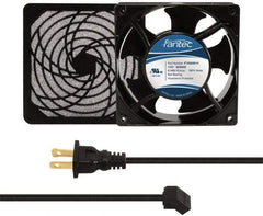 Made in USA - 115 Volts, AC, 103 CFM, Square Tube Axial Fan Kit - 0.26 Amp Rating, 120mm High x 120mm Wide x 38.5mm Deep, Includes Fan, Fan Filter, Fan Cord - A1 Tooling