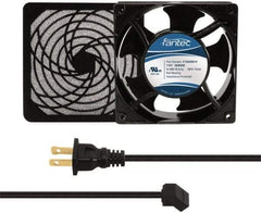 Made in USA - 115 Volts, AC, 80 CFM, Square Tube Axial Fan Kit - 0.18 Amp Rating, 120mm High x 120mm Wide x 38.5mm Deep, Includes Fan, Fan Filter, Fan Cord - A1 Tooling