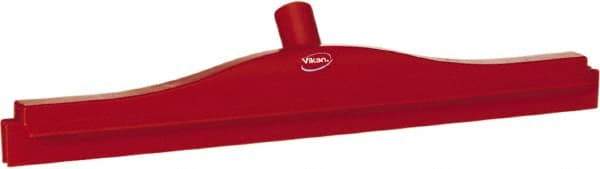 Vikan - 20" Rubber Blade Floor Squeegee - Double Edge, Red, Plastic Holder - A1 Tooling