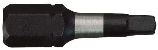 Milwaukee Tool - #3" Square Size Square Recess Bit - 1/4" Hex Drive, 1" OAL - A1 Tooling