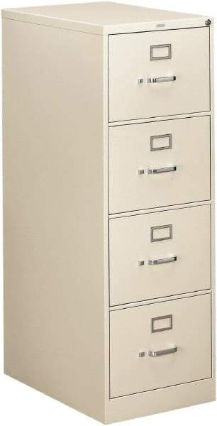 Hon - 18-1/4" Wide x 52" High x 26-1/2" Deep, 4 Drawer Vertical File - Steel, Light Gray - A1 Tooling