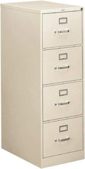 Hon - 18-1/4" Wide x 52" High x 26-1/2" Deep, 4 Drawer Vertical File - Steel, Light Gray - A1 Tooling