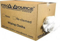 PRO-SOURCE - Cotton Reclaimed Rags - White, Sheeting, Lint Free, 25 Lbs. at 3 to 5 per Pound, Box - A1 Tooling