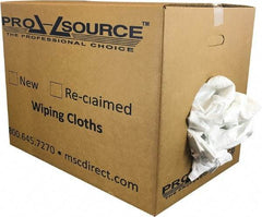 PRO-SOURCE - Cotton Reclaimed Rags - White, Sheeting, Lint Free, 50 Lbs. at 3 to 5 per Pound, Box - A1 Tooling