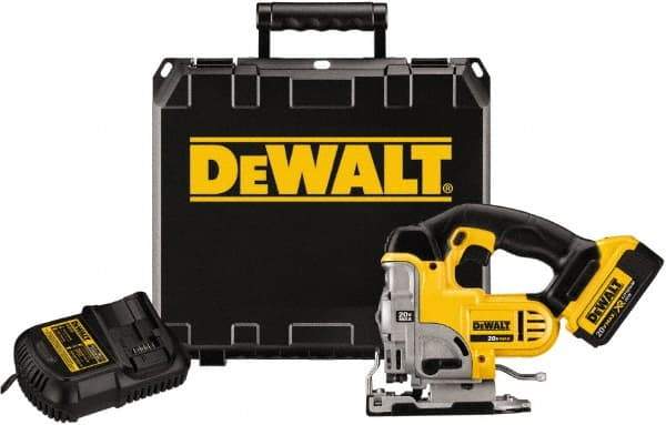 DeWALT - 20 Volt, 3,000 SPM, 1" Stroke Length, Lithium-Ion Cordless Jigsaw - 90° Cutting Angle, Series 20V MAX Battery Included - A1 Tooling