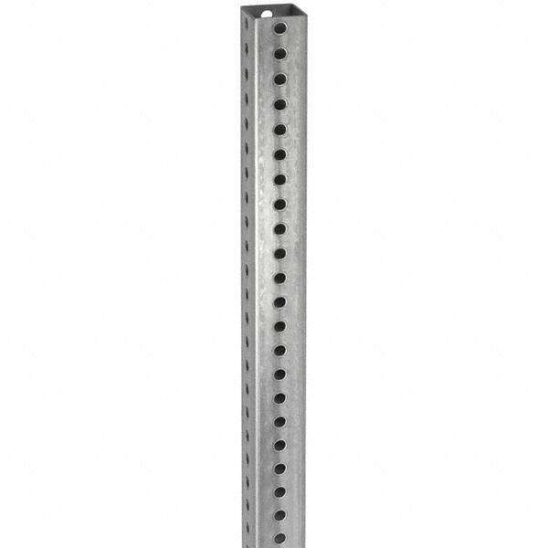 TAPCO - 8' High, Galvanized Traffic Sign Post - Steel, 7/16" Hole Diam, Silver - A1 Tooling