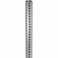 TAPCO - 8' High, Galvanized Traffic Sign Post - Steel, 7/16" Hole Diam, Silver - A1 Tooling