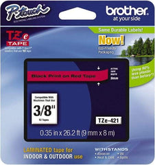 Brother - 3/8" Wide, Red Tape Cassette - For Label Maker - A1 Tooling